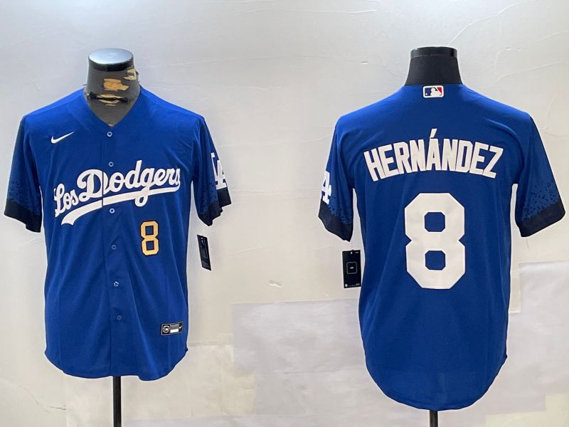 Men Los Angeles Dodgers #8 Hernandez Blue Game 2024 Nike MLB Jersey style 11215->los angeles dodgers->MLB Jersey
